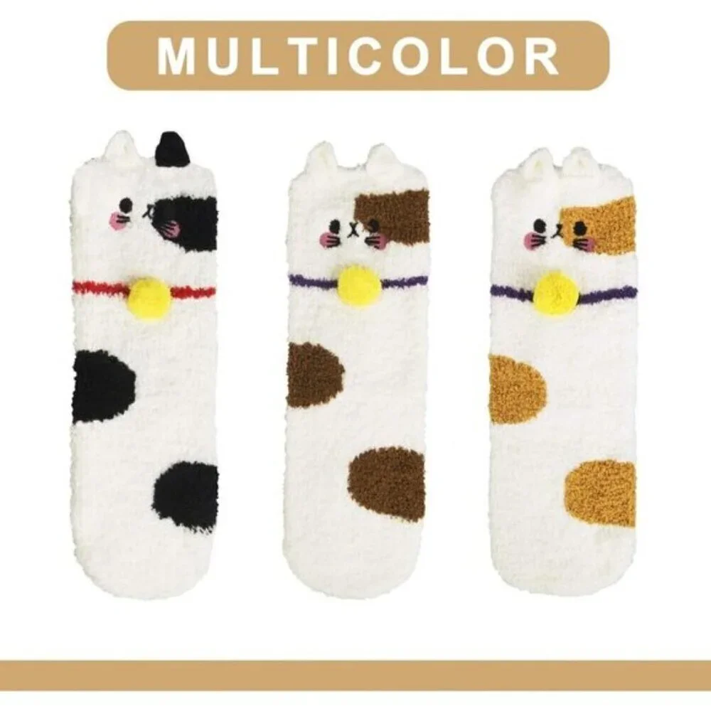 Loritta Women’s Fuzzy Socks 3-Pair Soft Cozy Warm Cute Animal Sleep Socks